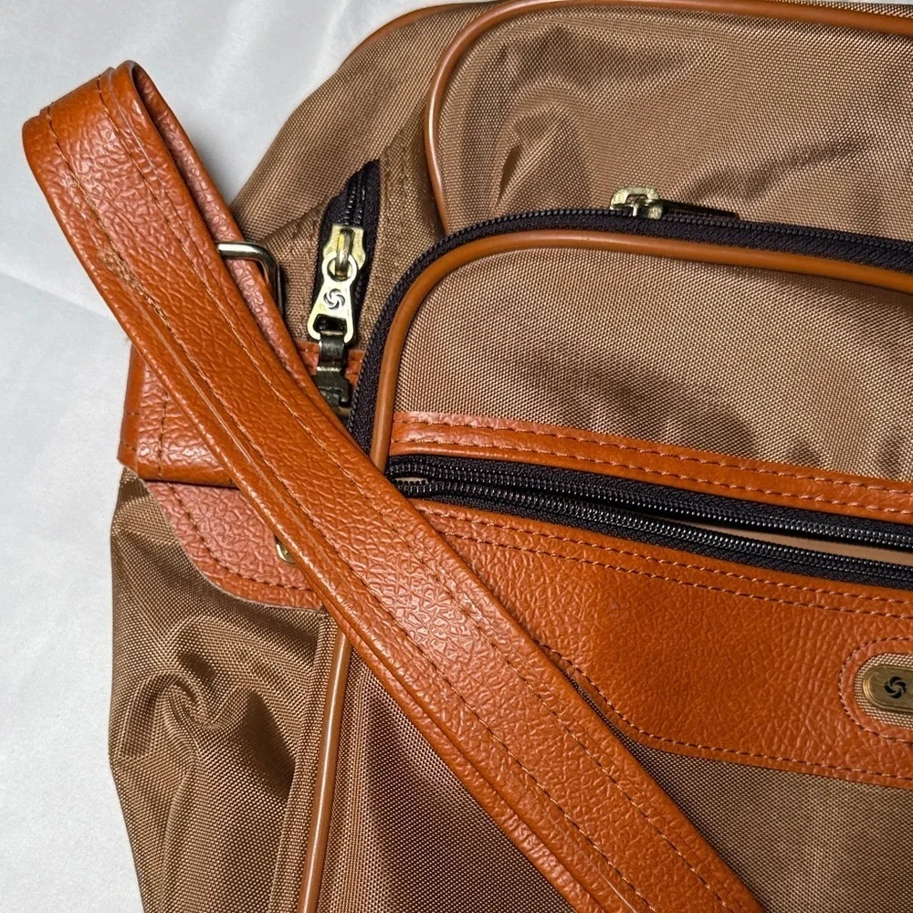 Vintage Samsonite Shoulder Messenger Luggage Bag Tan Brown